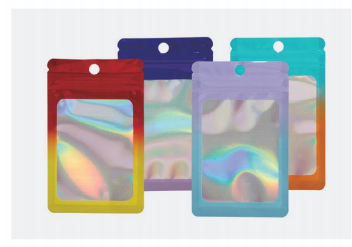 Colorful Holographic Clear Zipper Bag